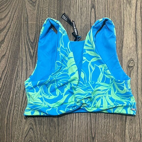Victoria's Secret Pink Active Swim 4-Way Reversible Top Green Blue Size Small - Picture 1 of 5